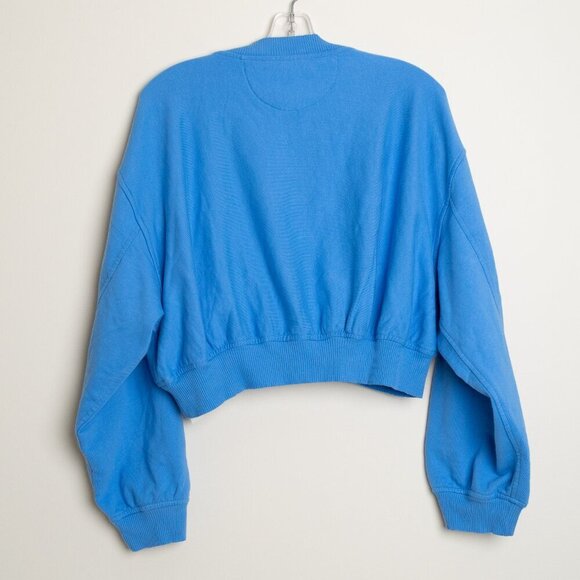 Madewell Terry Sweatshirt Cropped Oversized Blue - Picture 5 of 14